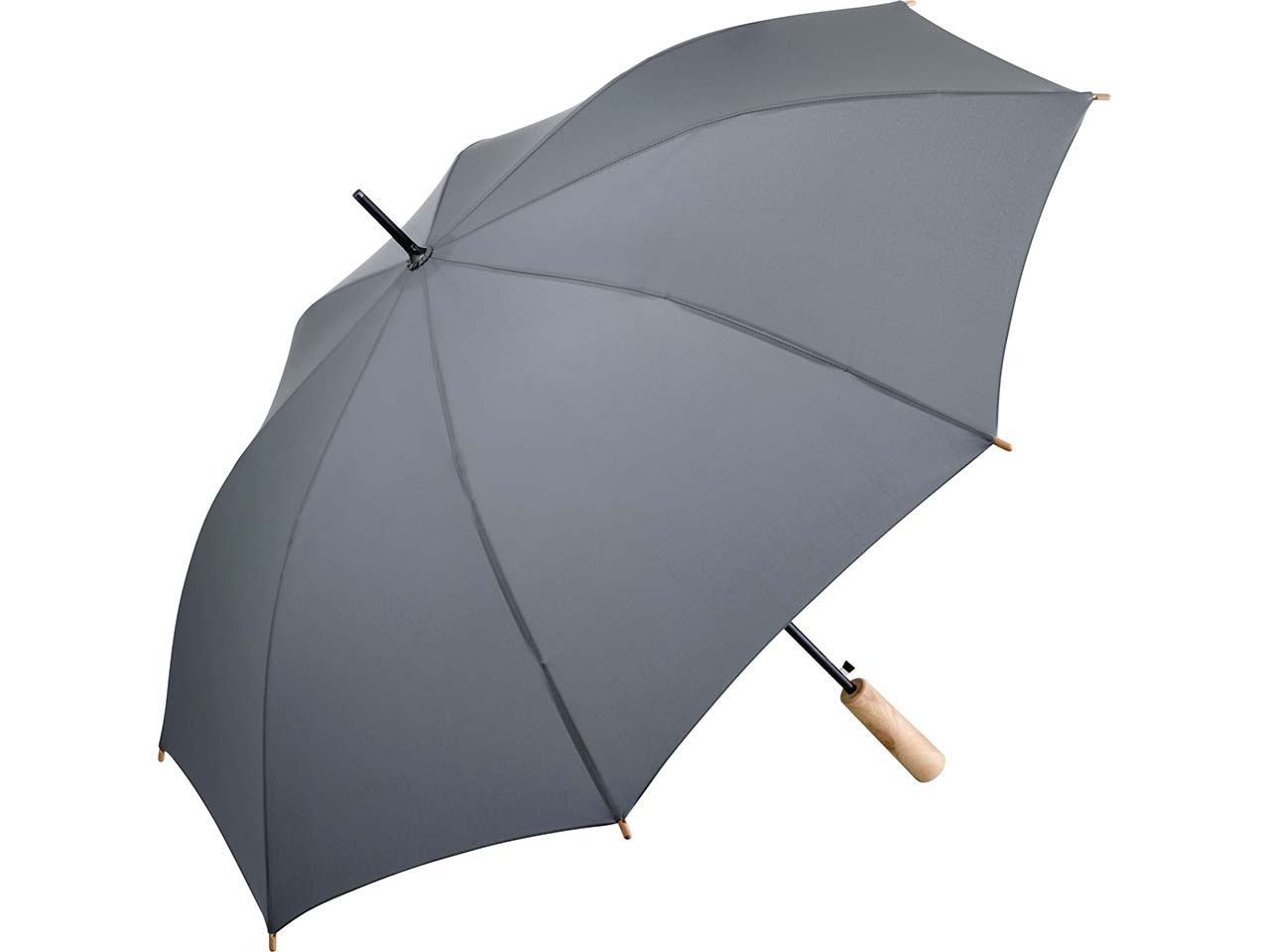Stockschirm 'ÖkoBrella' mit Recycling-Polyester-Bezug, grau