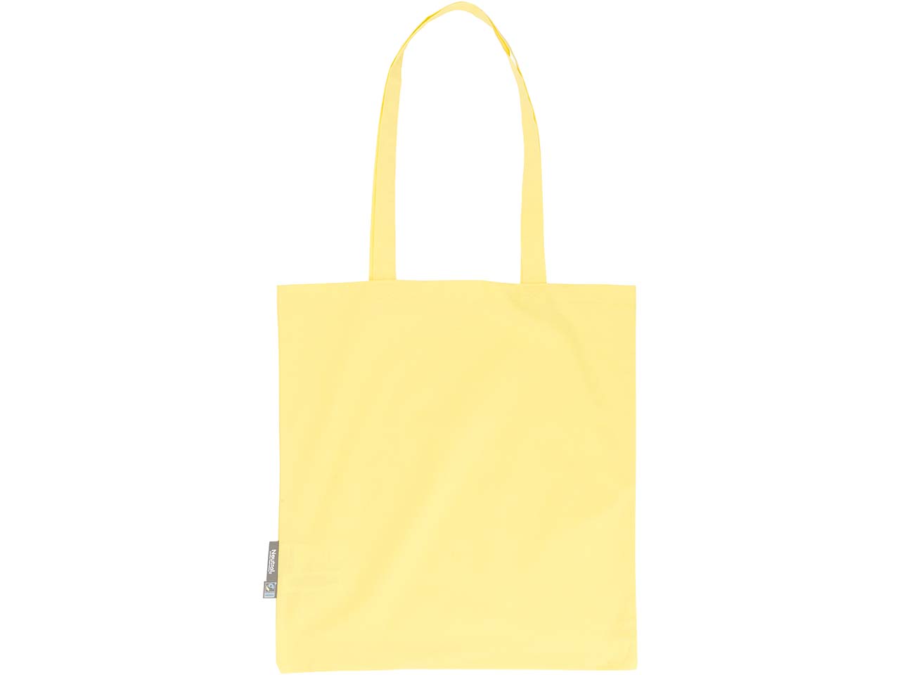Neutral Bio-Baumwoll-Tragetasche mit langen Henkeln, yellow