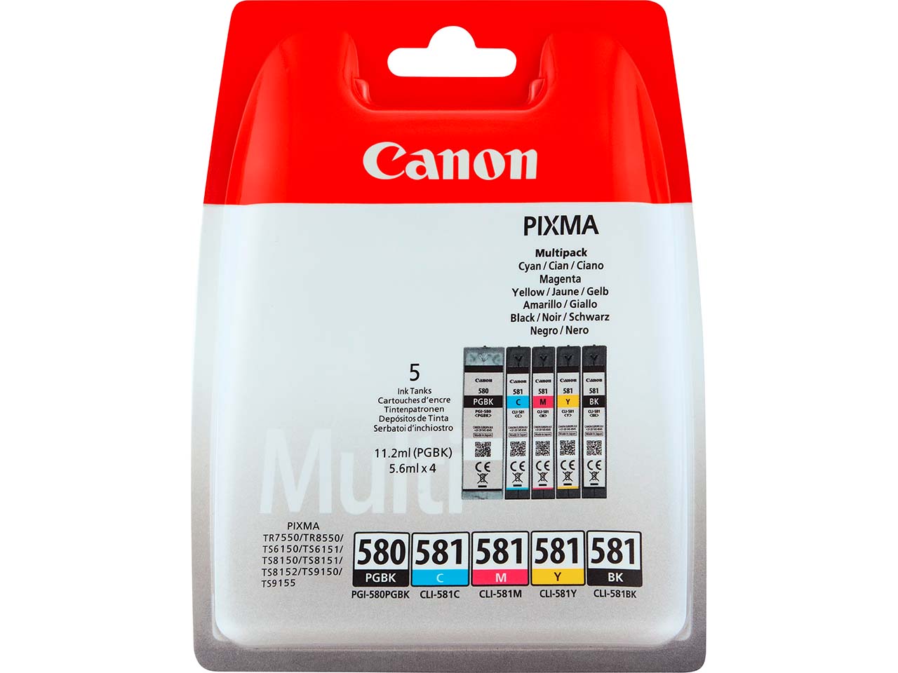 Canon 5er Set Tintenpatrone PGI-580/CLI-581