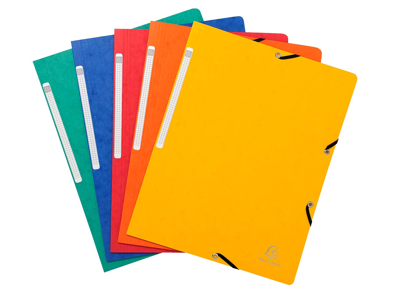 50 Exacompta Eckspannmappen aus Colorspan-Karton, 355 g/m², DIN A4, ohne Klappen, sortiert
