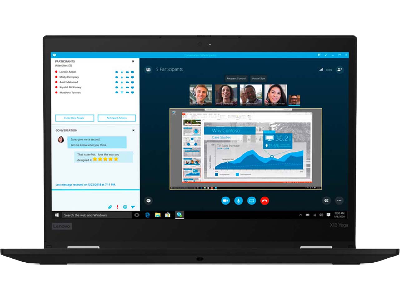 LENOVO Laptop THINKPAD X13 YOGA (1ST GEN) mit 256GB SSD, 8GB, refurb., 3. Wahl, black