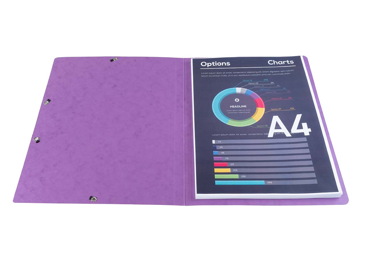 25 Exacompta Eckspannmappen, Colorspan-Karton, 400 g/m², DIN A4, Gummizug, violett
