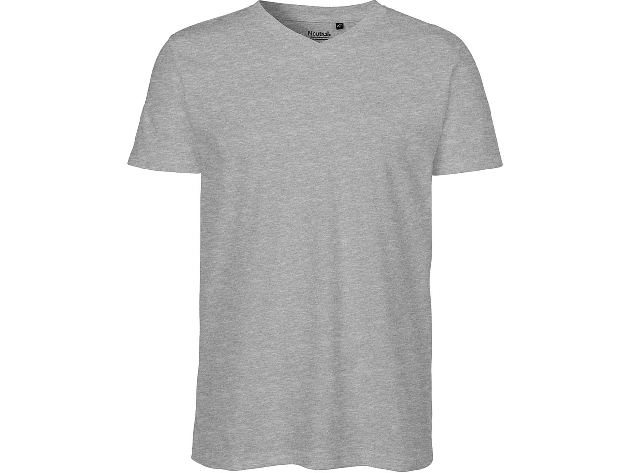 Neutral Bio-Herren-T-Shirt mit V-Ausschnitt, sport grey, Gr. XXL