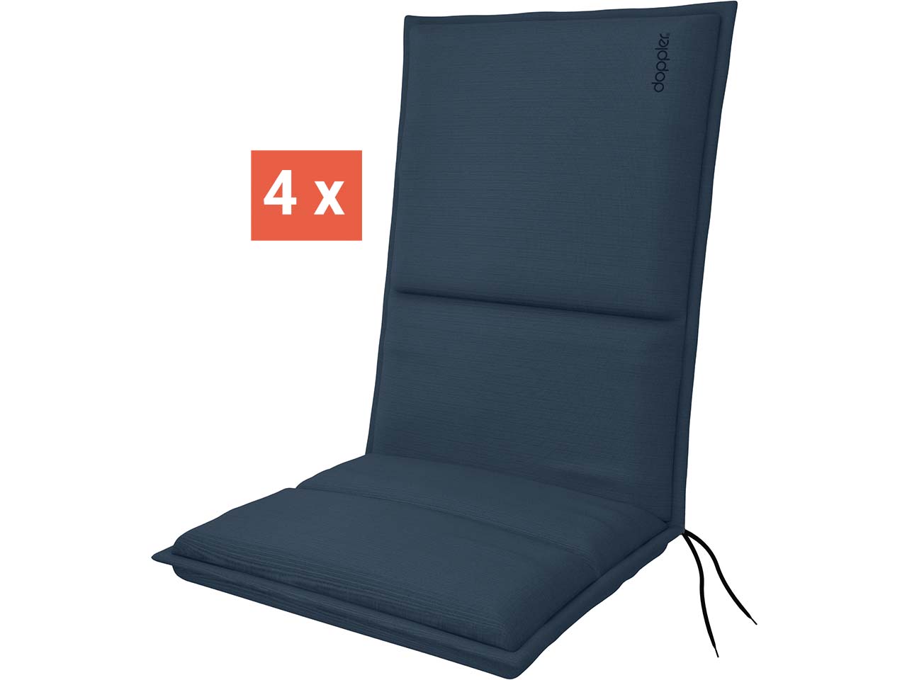 doppler Auflage "CITY" Midi, 4er-Pack, 110x48x6 cm, Polyester, dunkelblau