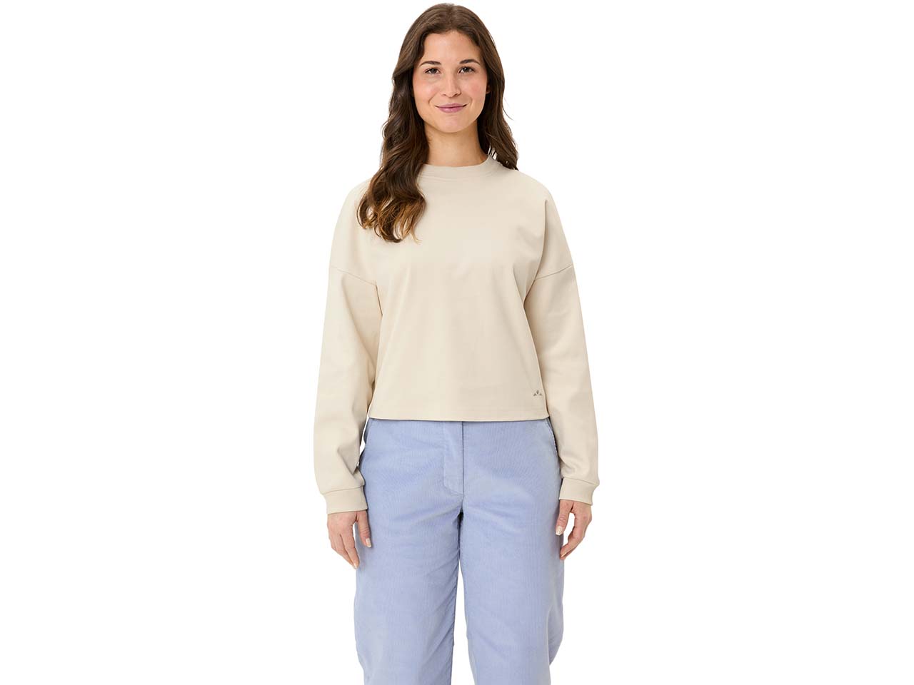 VAUDE Bio-Damen-Langarmshirt 'Najun' mit Rückenprint, ecru, Gr. 38