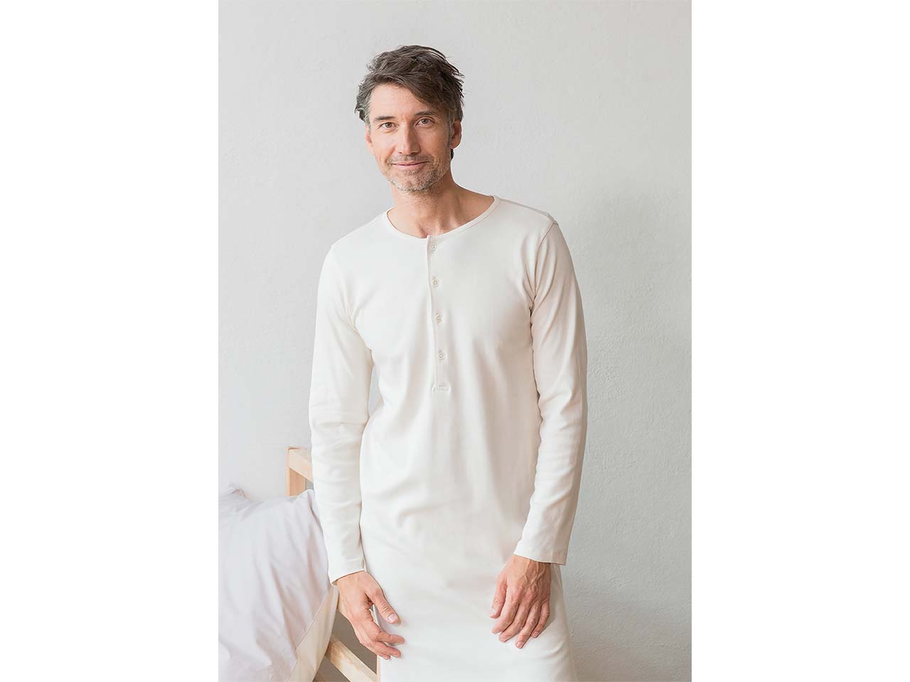Living Crafts Bio-Unisex-Nachthemd "DOMINIQUE", natural, Gr. S
