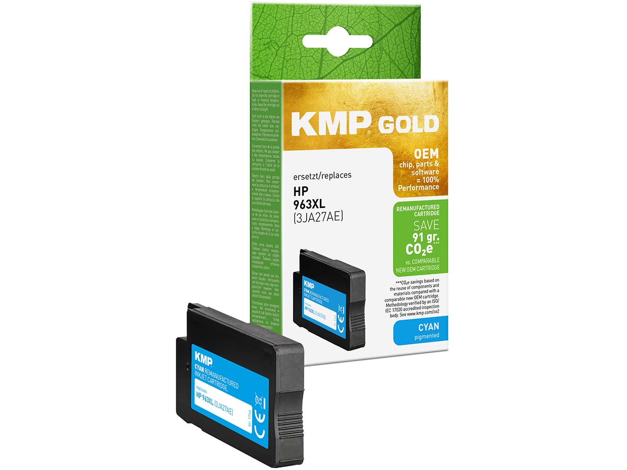 KMP Tintenpatrone ersetzt hp 3JA27AE, Nr. 963XL cyan
