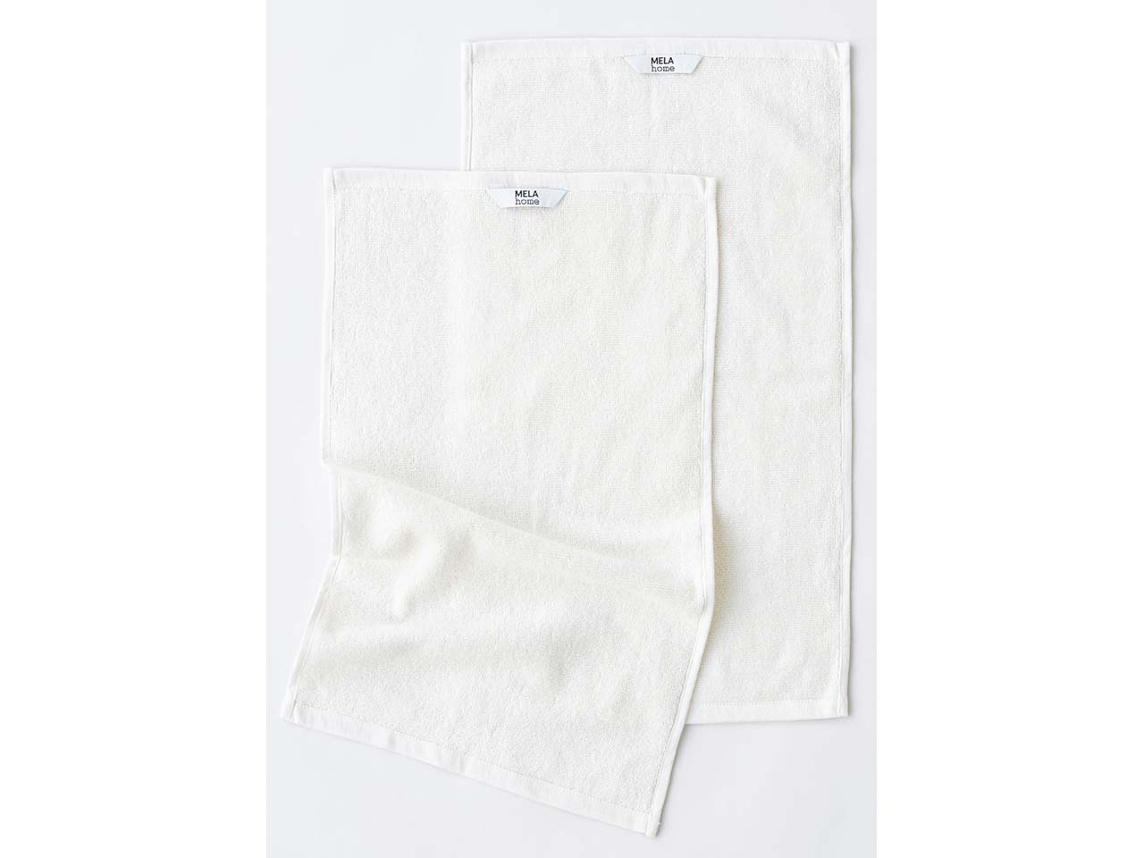 MELA 2er-Pack Bio-Gästehandtuch 'TANVI' 30x50 cm, aus Frottee, naturweiß