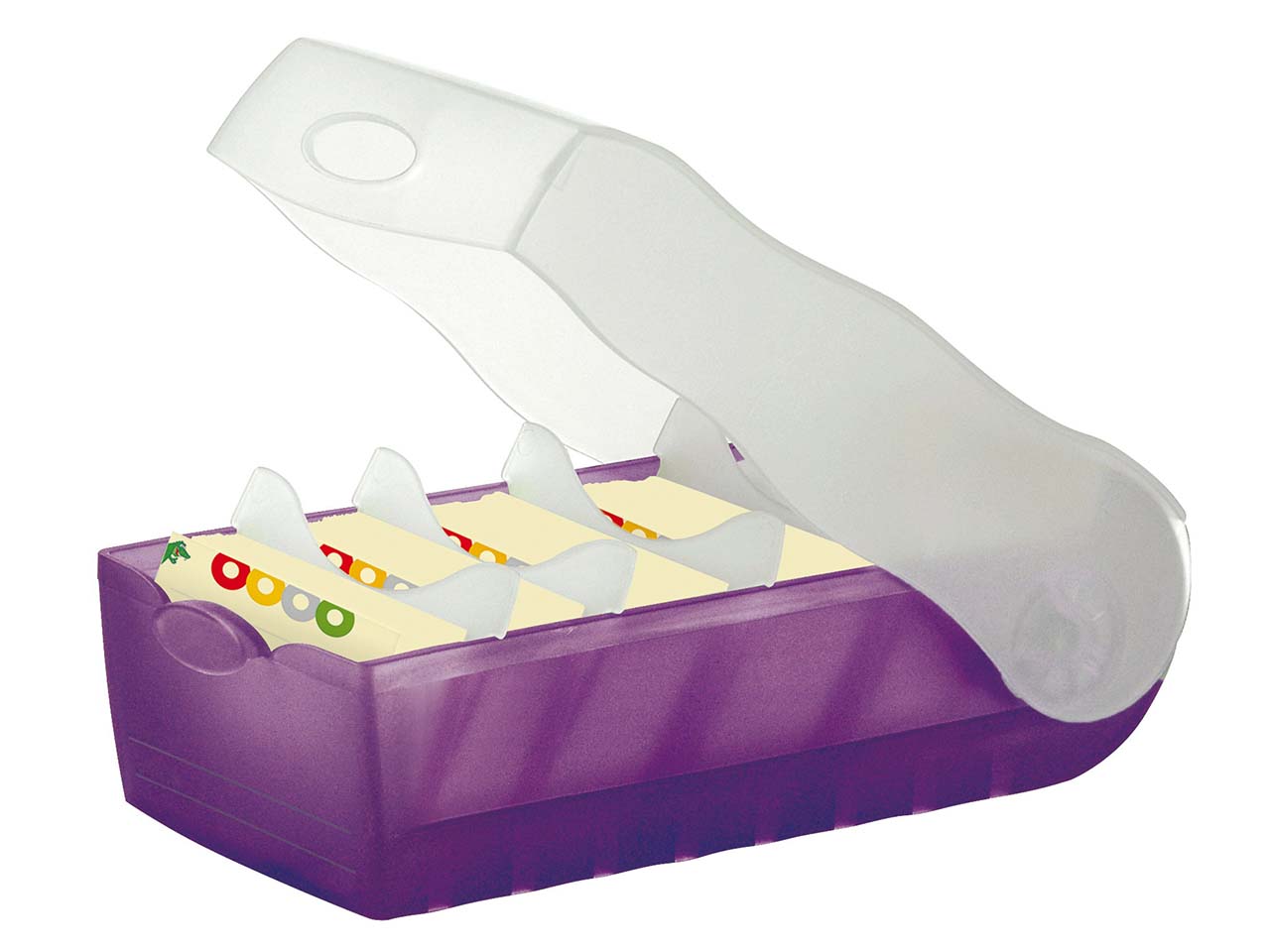 HAN Karteibox "CROCO" DIN A7 quer, mit 100 Karten, transluzent-lila