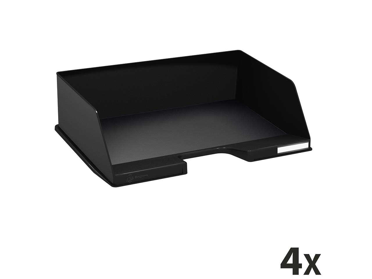 4 Exacompta Briefablagen Combo Maxi "ECOBlack", DIN A4+, Quer, schwarz, für je 750 Blatt