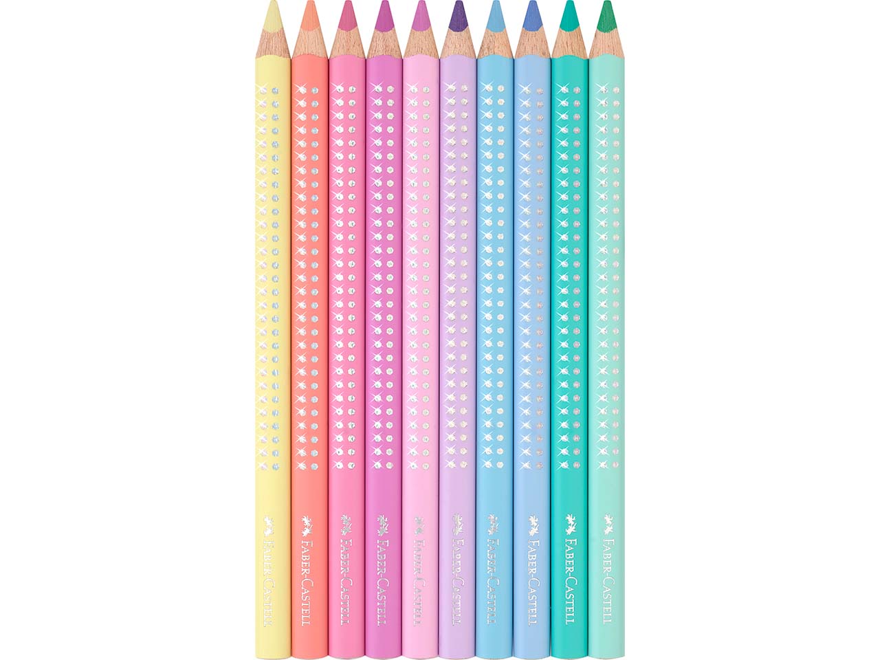 Faber-Castell Jumbo-Buntstifte "Sparkle" Pastell, 10er-Set im Metalletui
