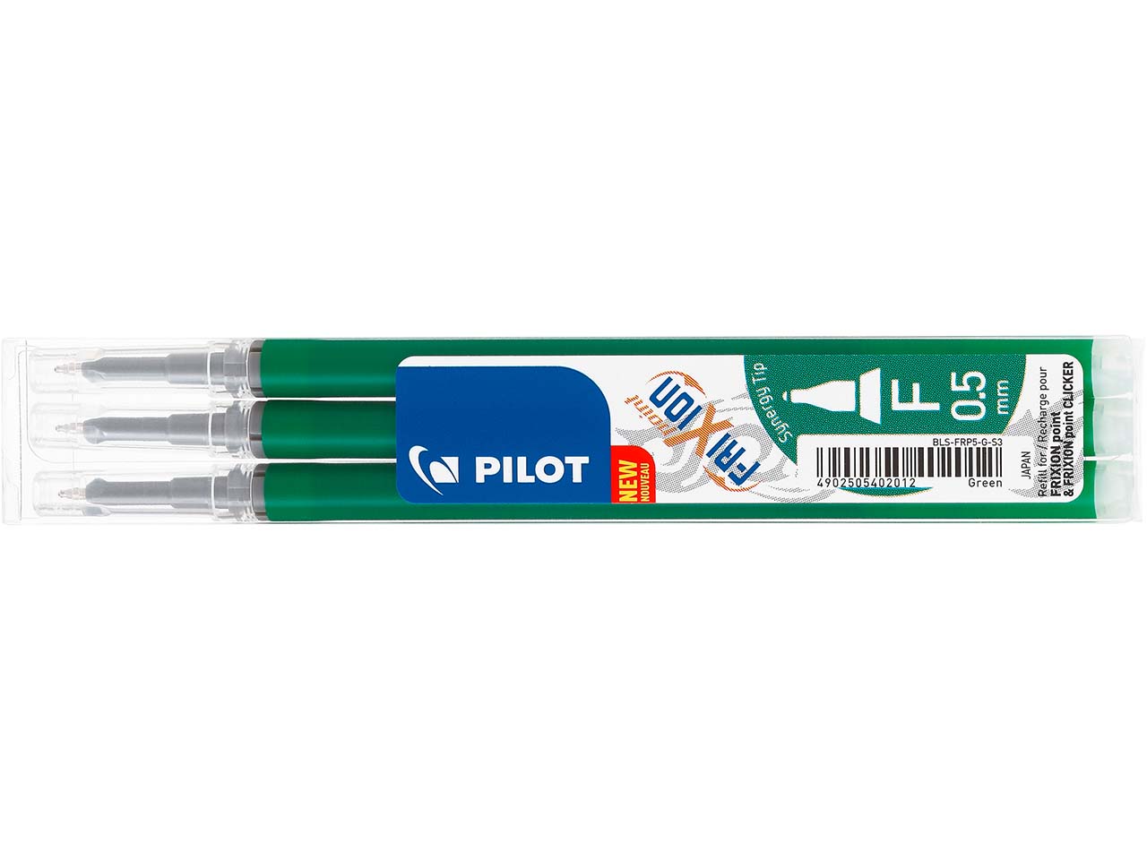 3 Pilot Ersatzminen für Tintenroller 'Frixion Point BL-FRP5' grün