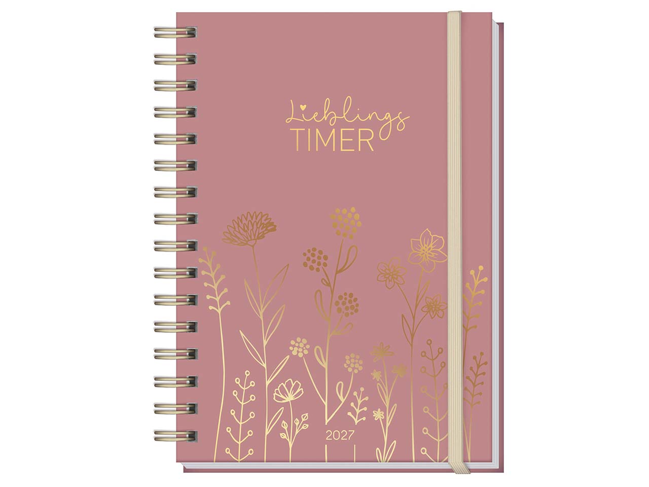 Häfft Wochenkalender Lieblings-Timer 2027, fine flowers rosé