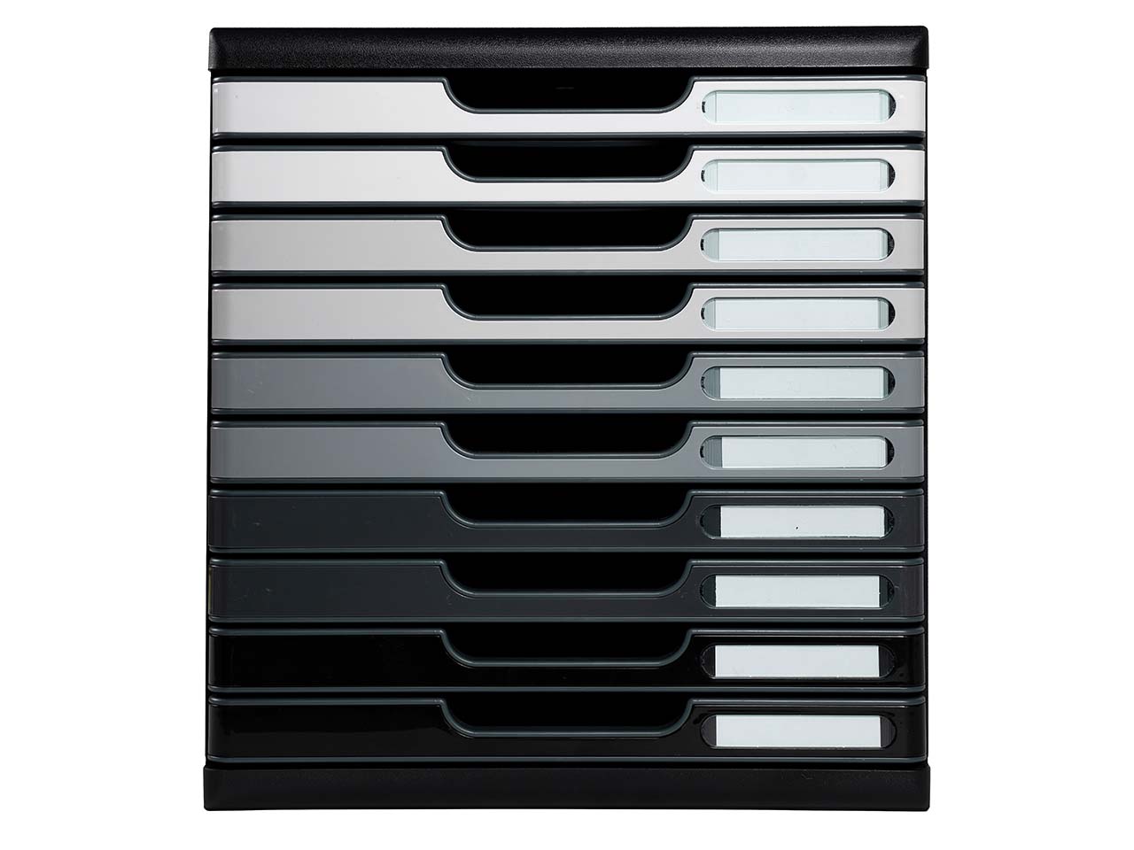 Exacompta Schubladenbox "Shades of grey", DIN A4+, 10 Schubladen geschlossen, grau