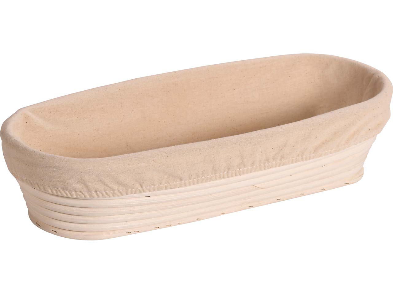 KESPER Gärkörbchen aus Rattan mit herausnehmbarem Textilfutter, oval, 35 x 15 cm