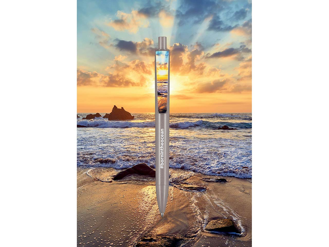 RITTER PEN Kugelschreiber 'ALGO PEN' algobraun/transparent limonengrün