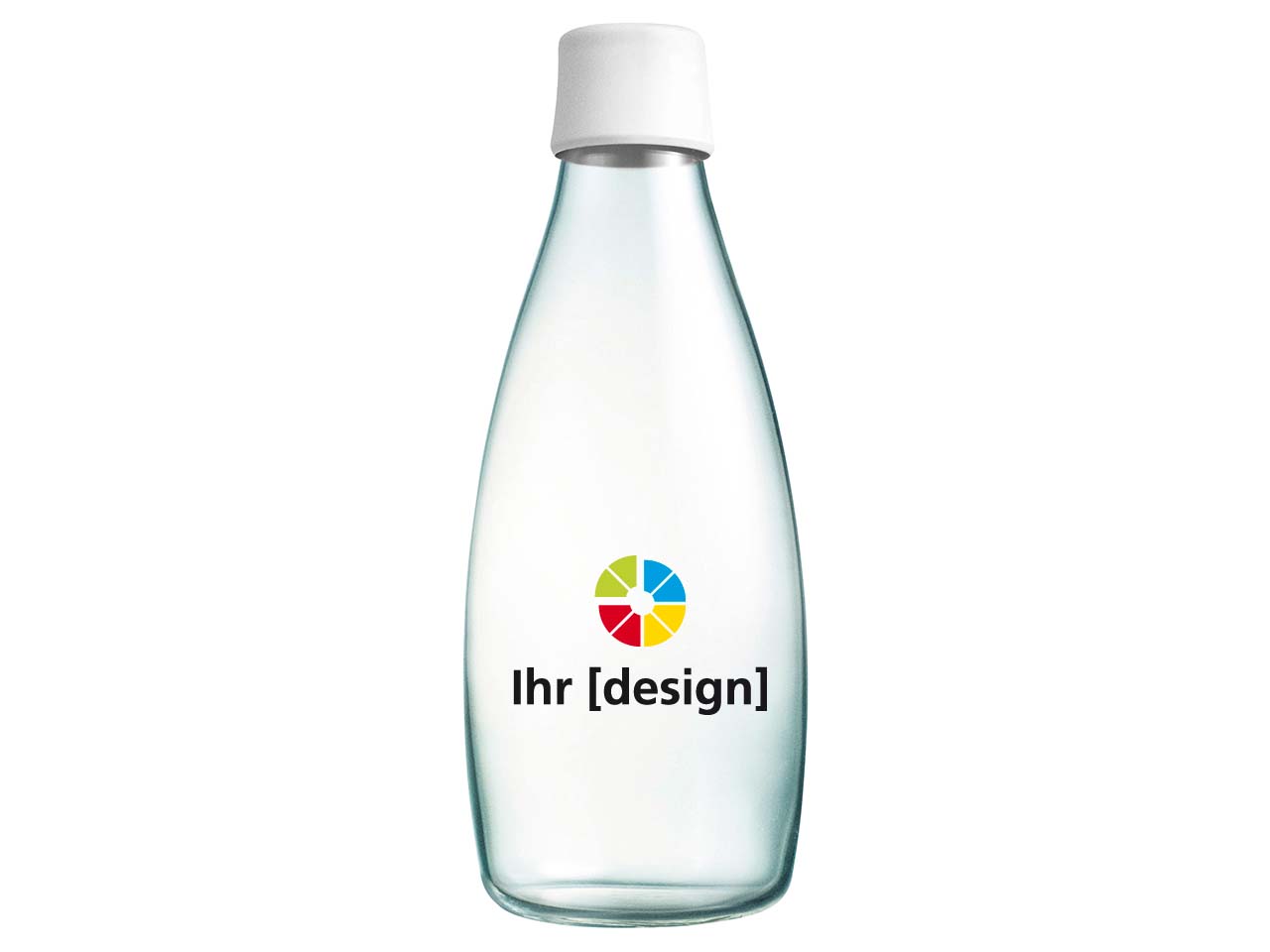 retap Trinkflasche 0,8 l aus Glas frosted white