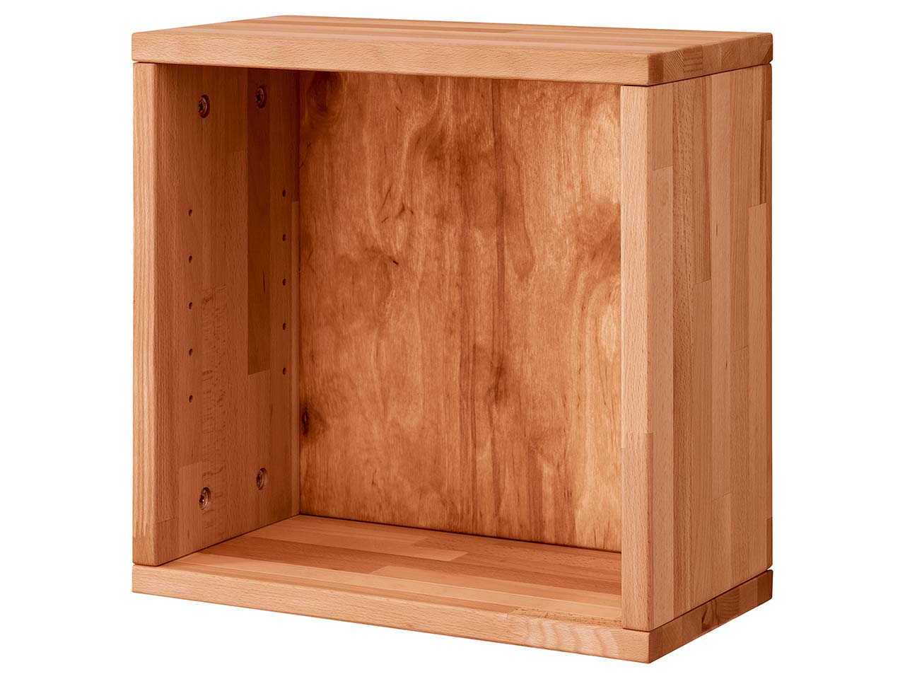 TPT Hängeregal "BuxingHome" Kernbuche massiv, B38xT20xH38cm, B-Ware, Zustand gut, MONTIERT