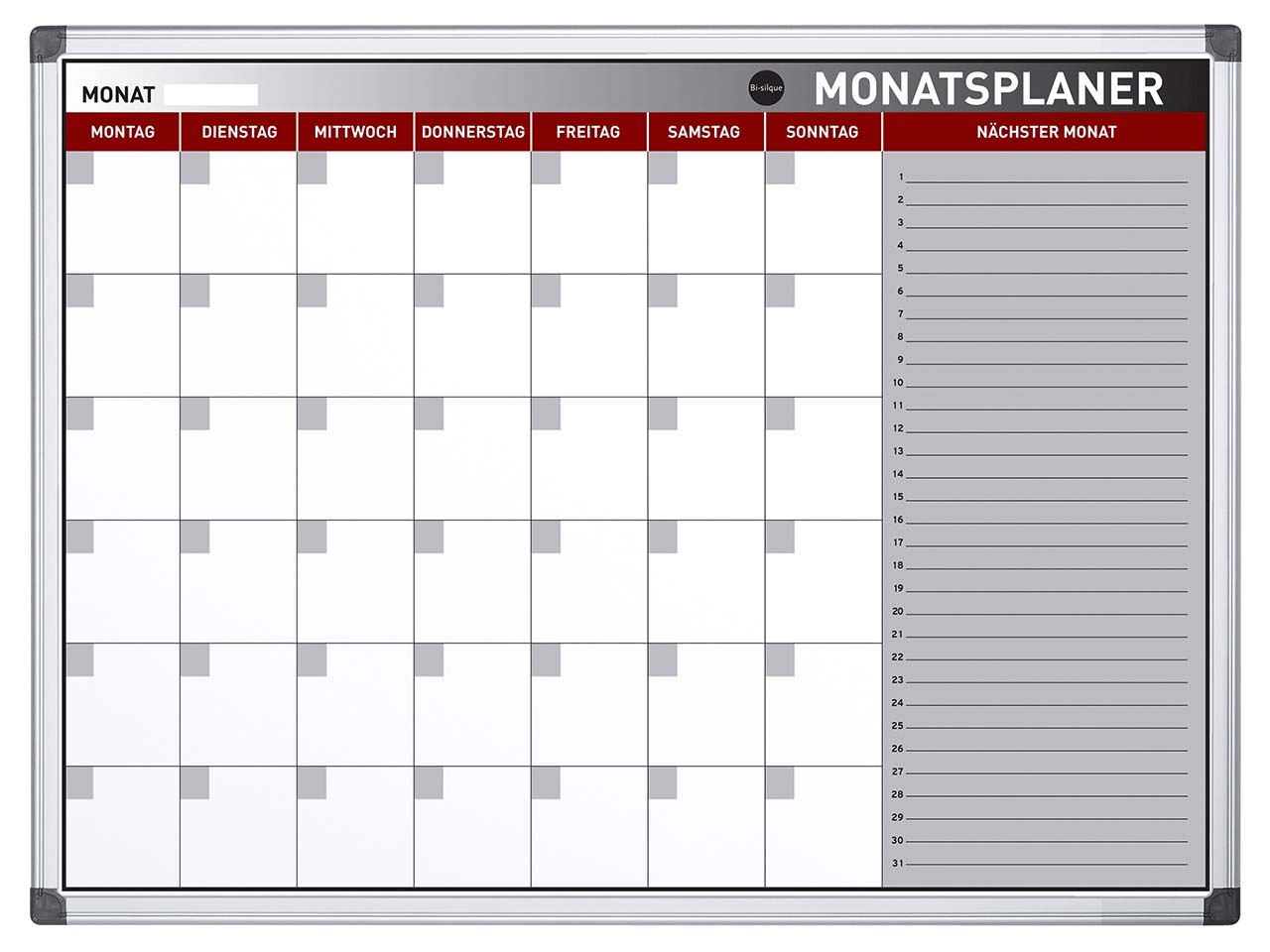 Bi-Office Whiteboard 'Earth', Plantafel Monat 90 x 60 cm