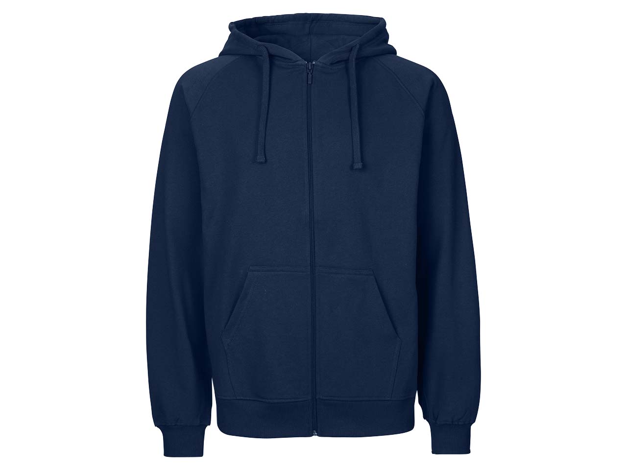 Neutral Bio-Herren-Sweatjacke mit Kapuze dunkelblau, Gr. XXL