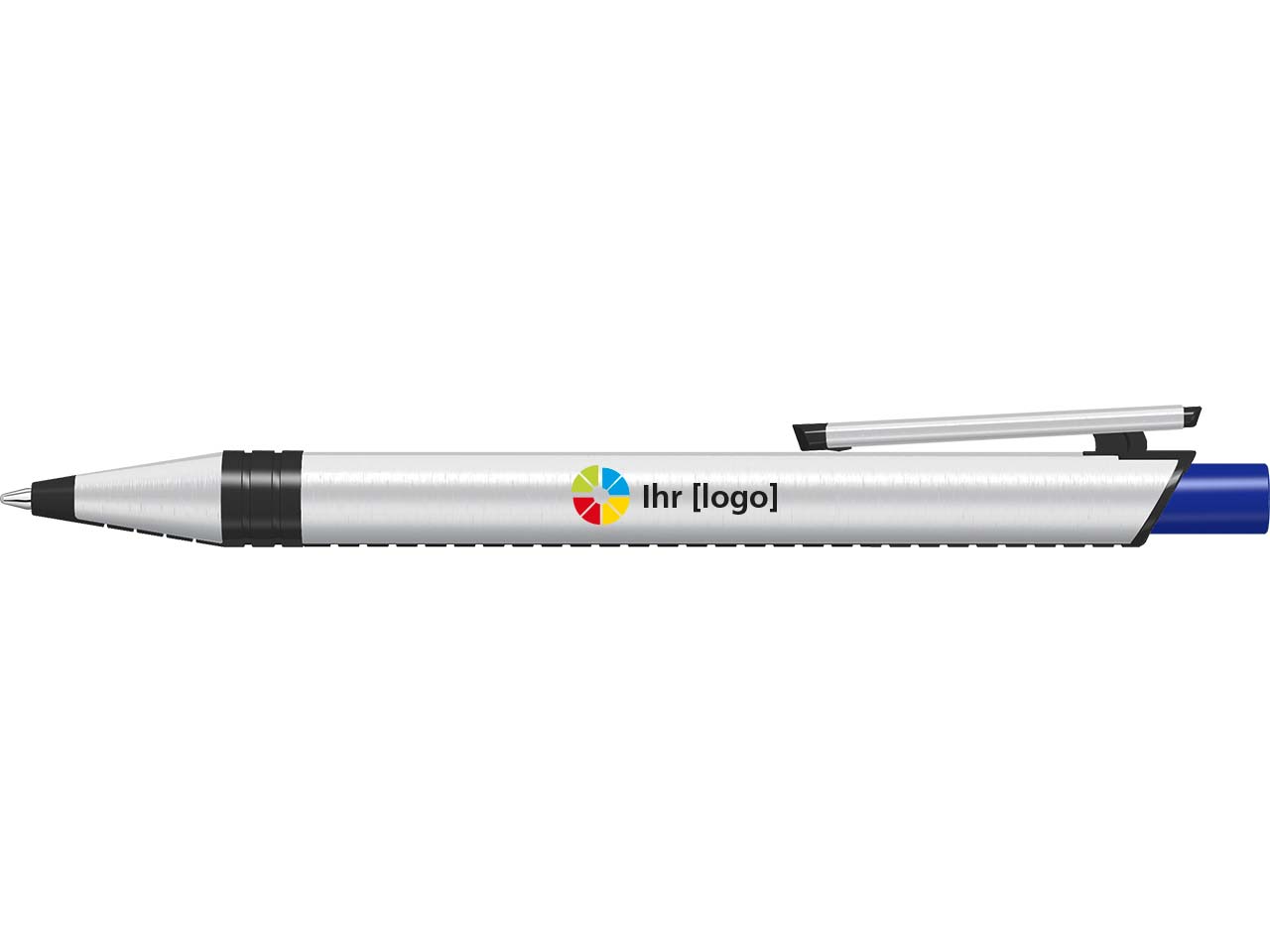uma Kugelschreiber "recycelt PET PEN ALUMA" mit farbigem Drücker, dunkelblau