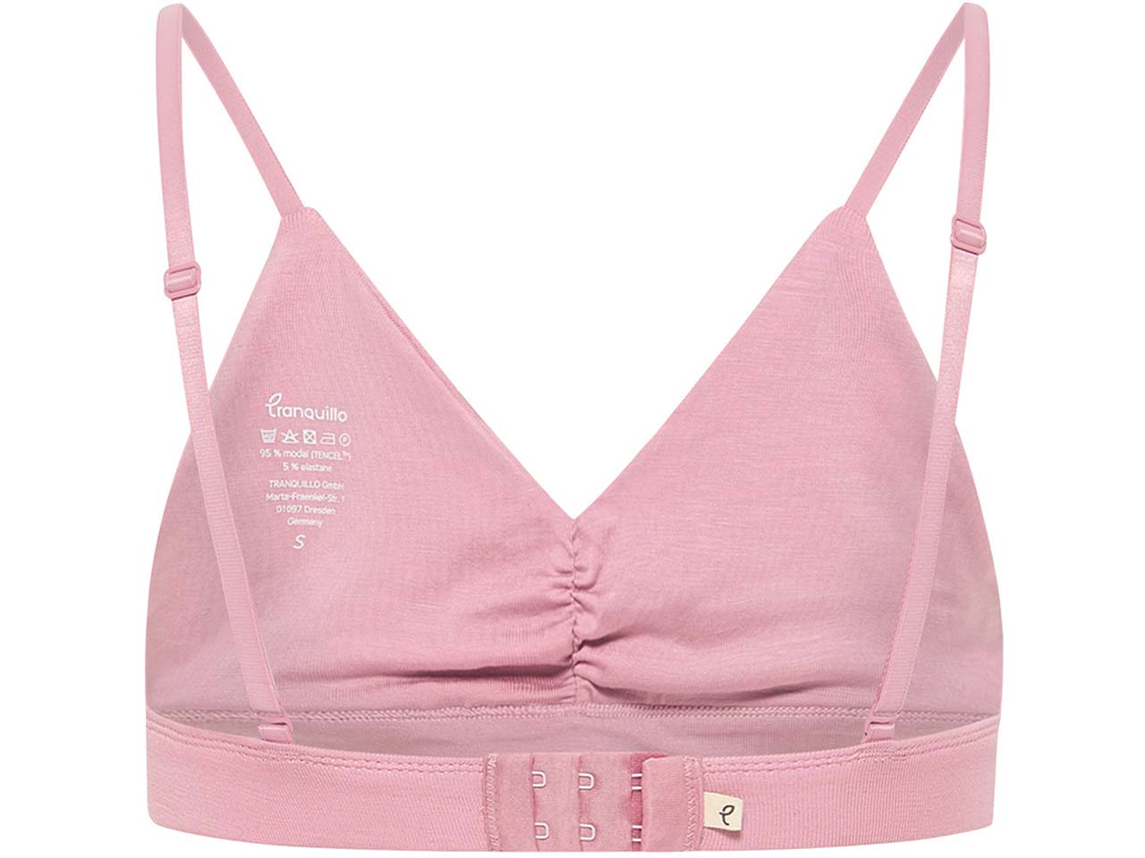 tranquillo Damen-Triangle-Bralette aus Tencel, vintage pink, Gr. S