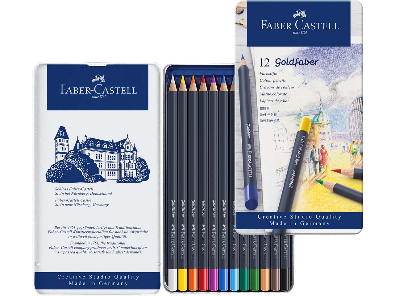 Faber-Castell Buntstifte "Goldfaber" im 12er Metalletui