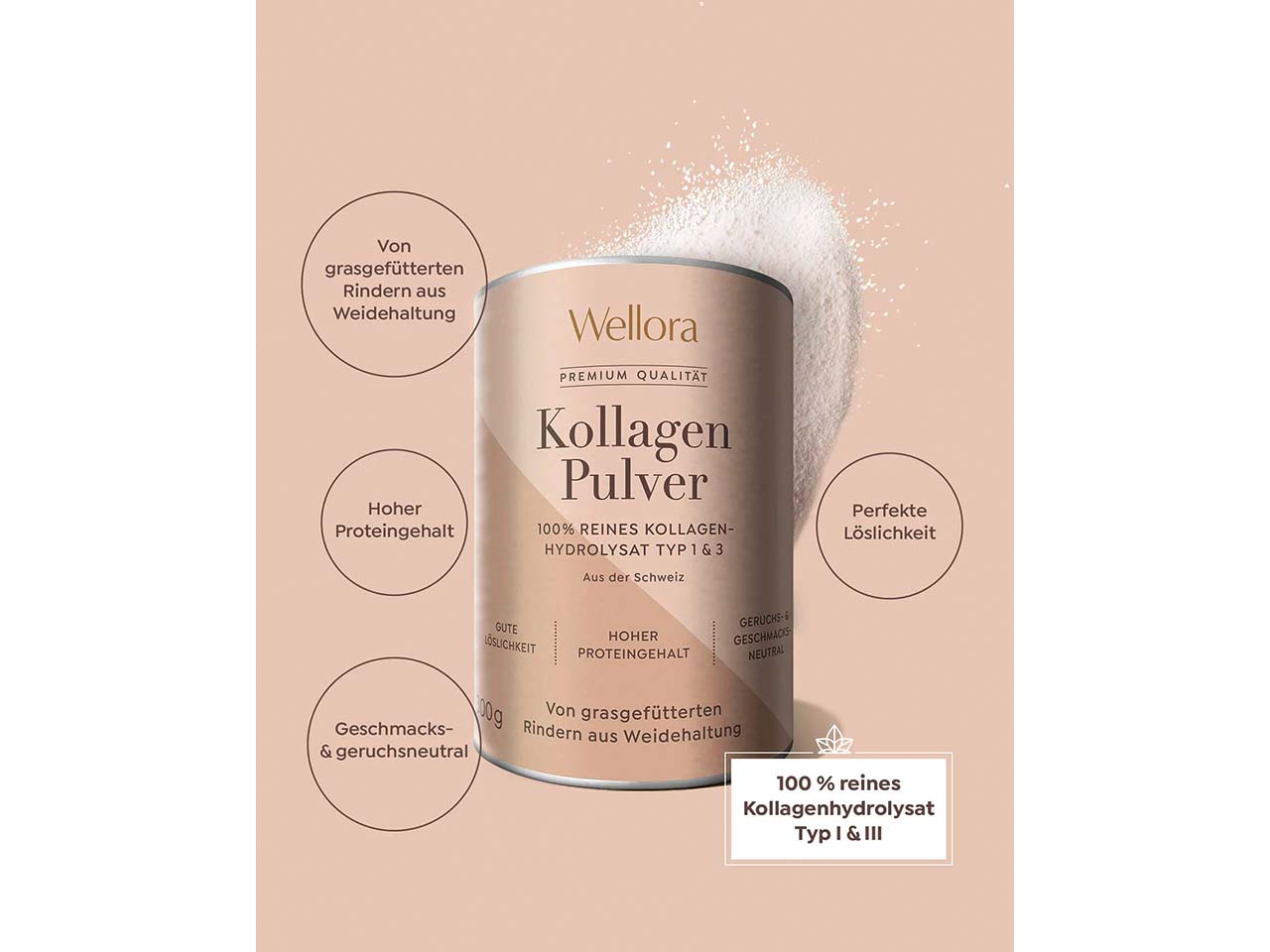 Wellora Kollagen-Trinkpulver Hydrolysat, 300 g
