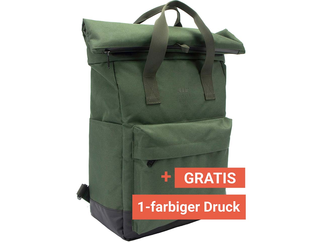 Fahrradrucksack "Basic" 18 l, recycling PET, Fach für 15" Laptop, inkl. 1c-Gratisdruck