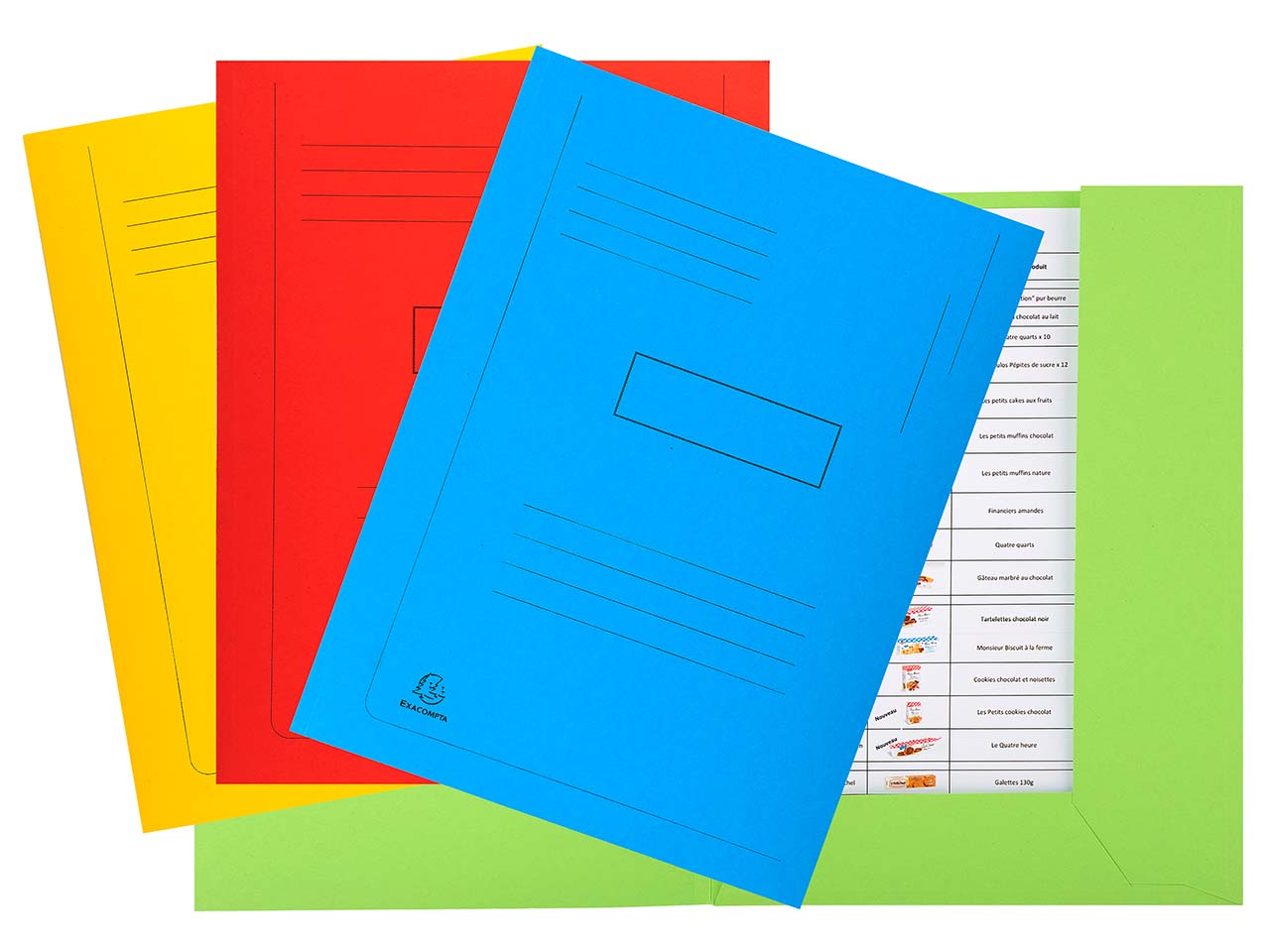 50 Exacompta Aktenmappen "Forever", 2 Klappen, 290 g/m², DIN A4, sortiert