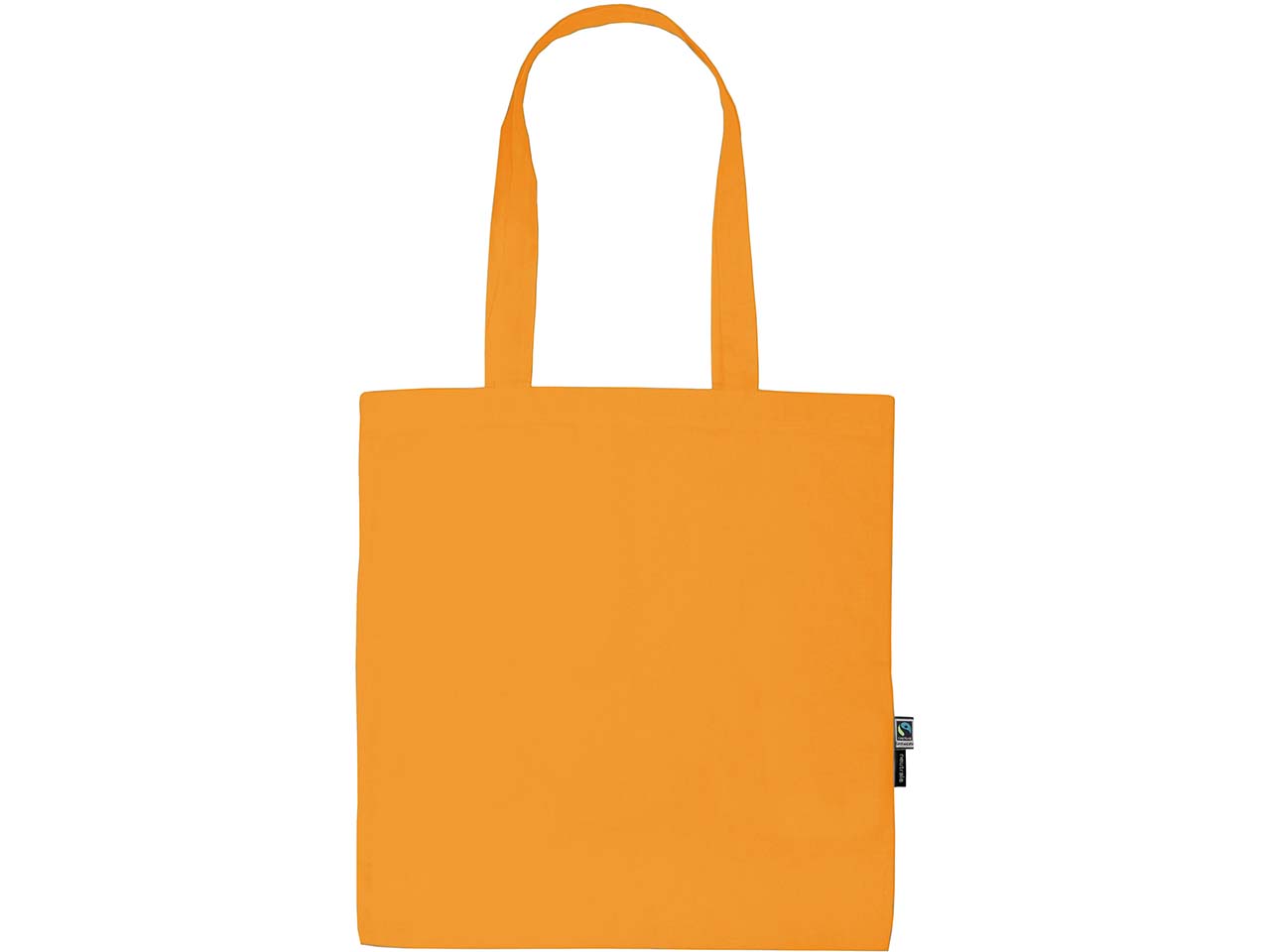 Neutral Bio-Baumwoll-Tragetasche mit langen Henkeln, okay orange