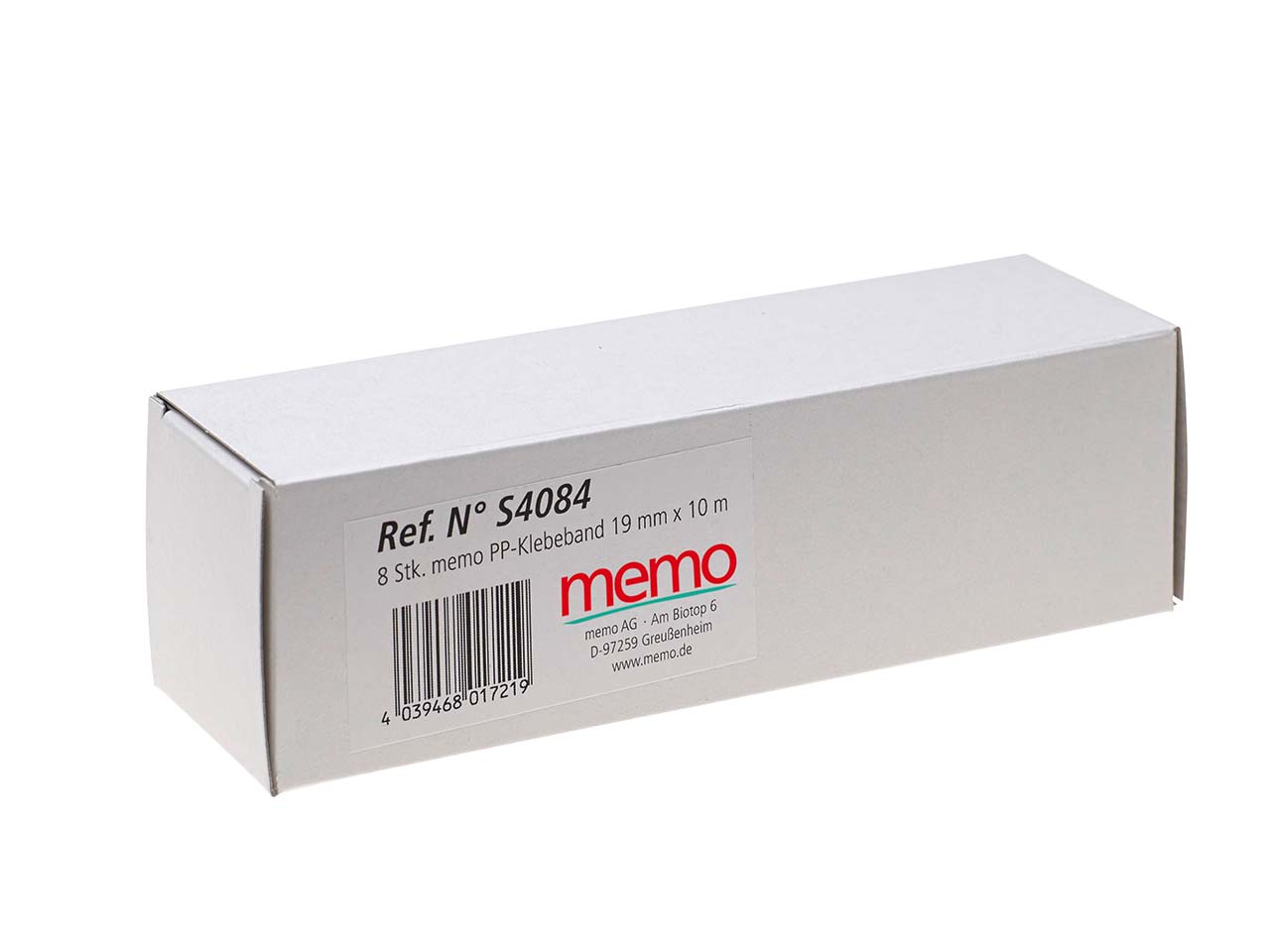 8 Stück memo Klebebänder 10 m x 19 mm mit Pappkern