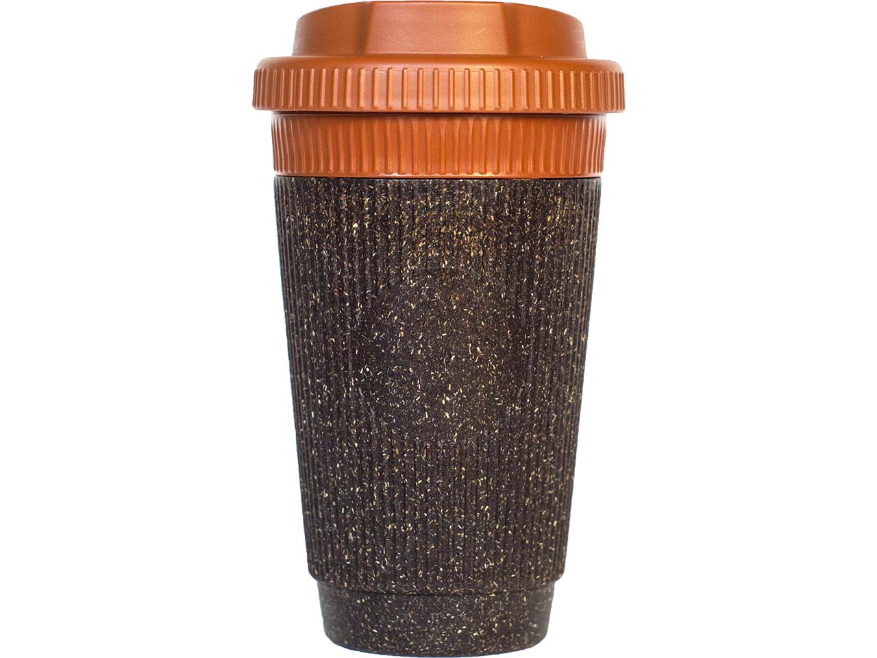 Kaffeebecher 350 ml, aus recyceltem Kaffeesatz, inkl. 1c Weiß-Aufdruck, coffee/cayenne