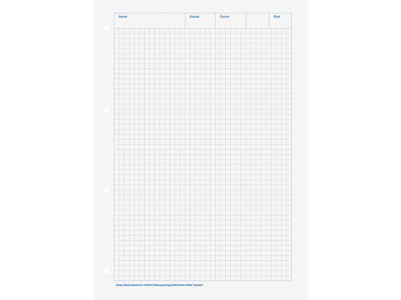 BRUNNEN Kieserblock DIN A4, kariert, 80 g/m², 50 Blatt