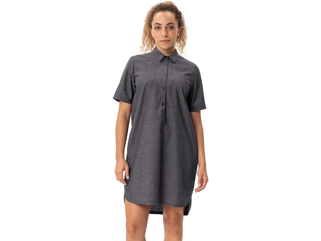 VAUDE Damen-Mini-Kleid 'Redmont' mit halber Knopfleiste, black, Gr. 42