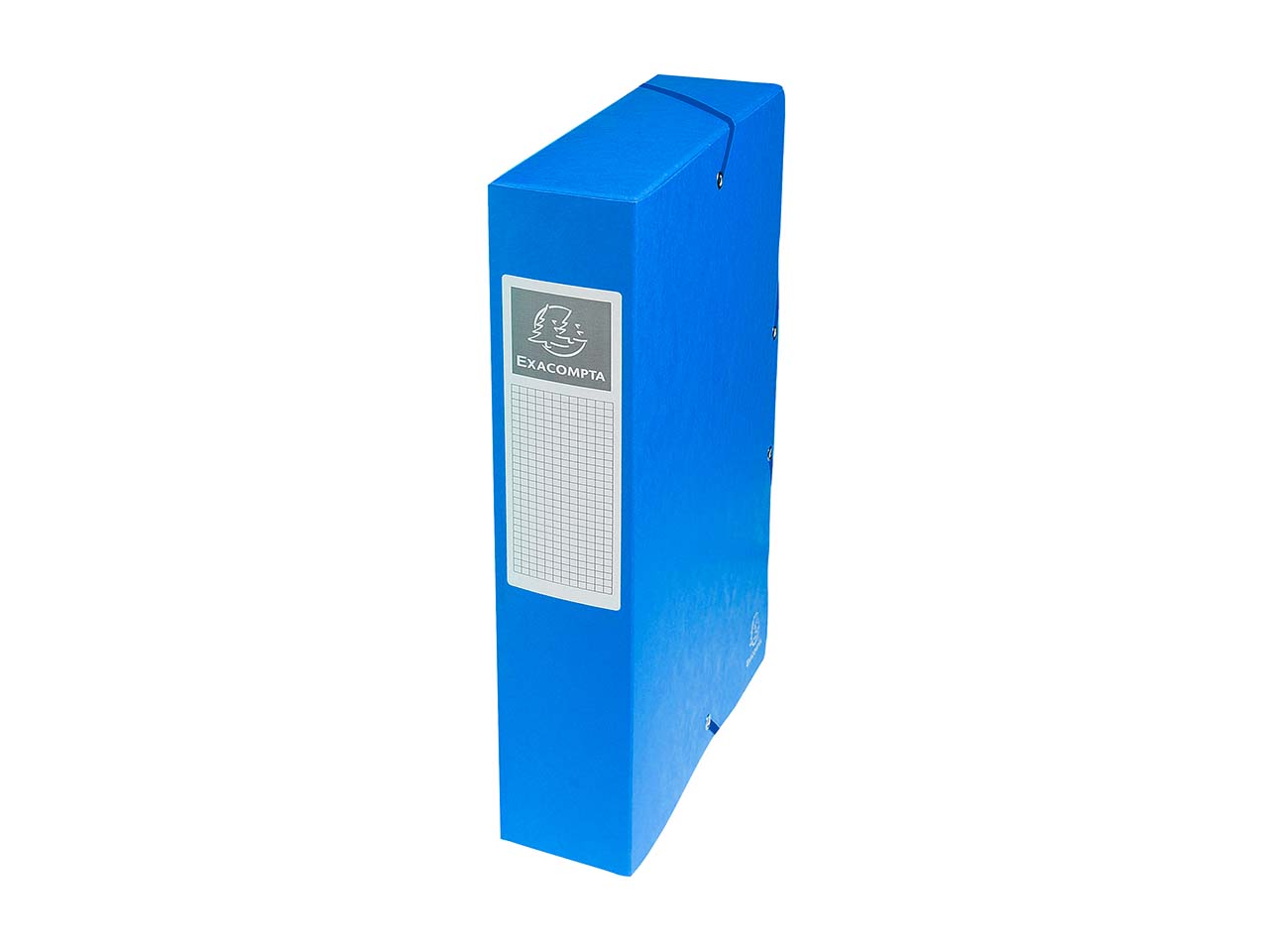 8 Exacompta Archivboxen, Colorspan-Karton, 600 g/m², DIN A4, Gummizug, RB 60 mm, blau