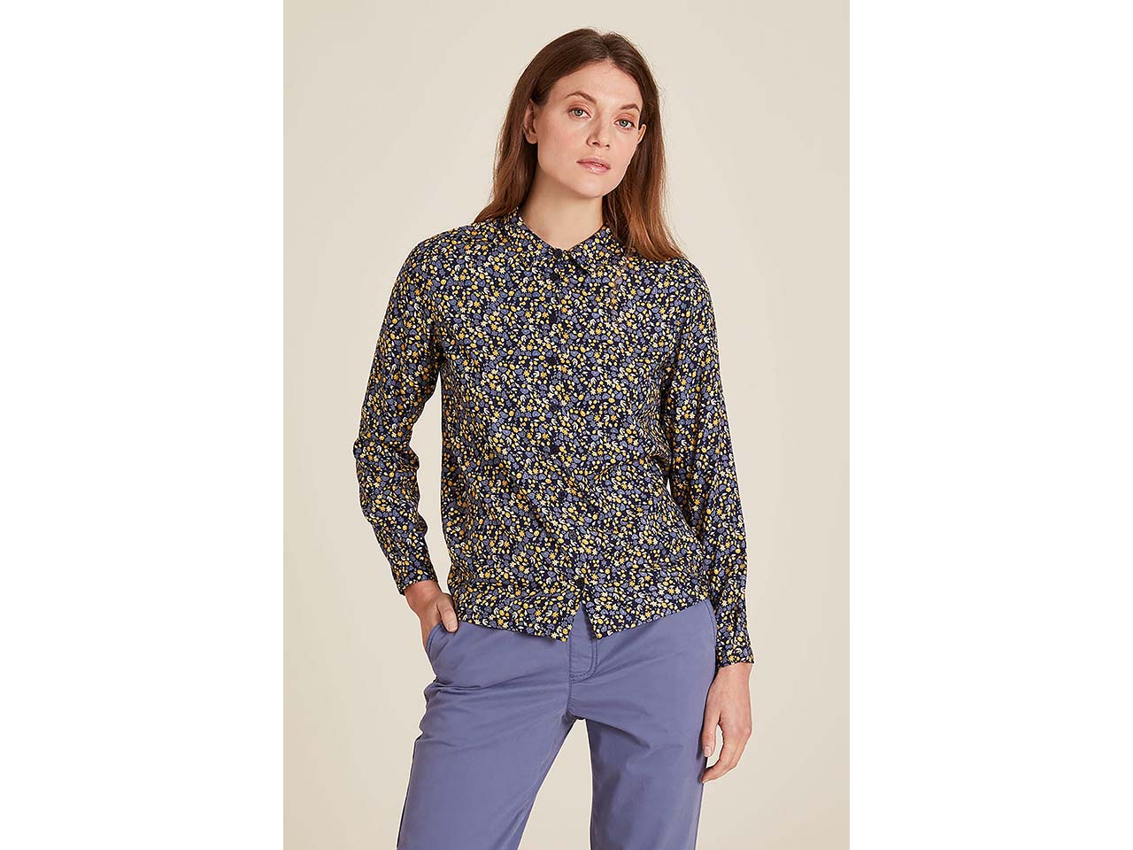 tranquillo Damen-Bluse mit Hemdkragen, bloom, Gr. 40