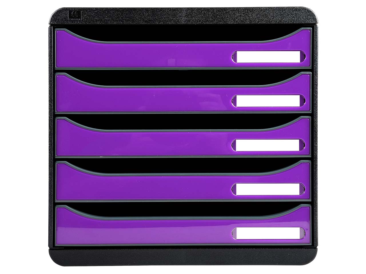 Exacompta Schubladenbox "Iderama", DIN A4+, 5 Schubladen offen, violett glänzend