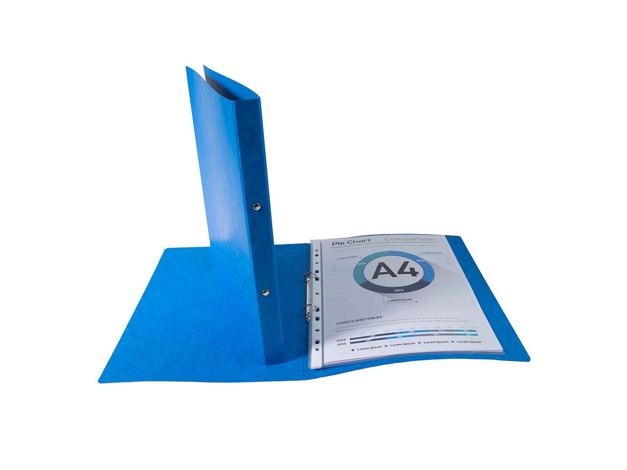 20 Exacompta Ringbücher, Colorspan-Karton, 355 g/m², DIN A4, 2 Ringe, sortiert