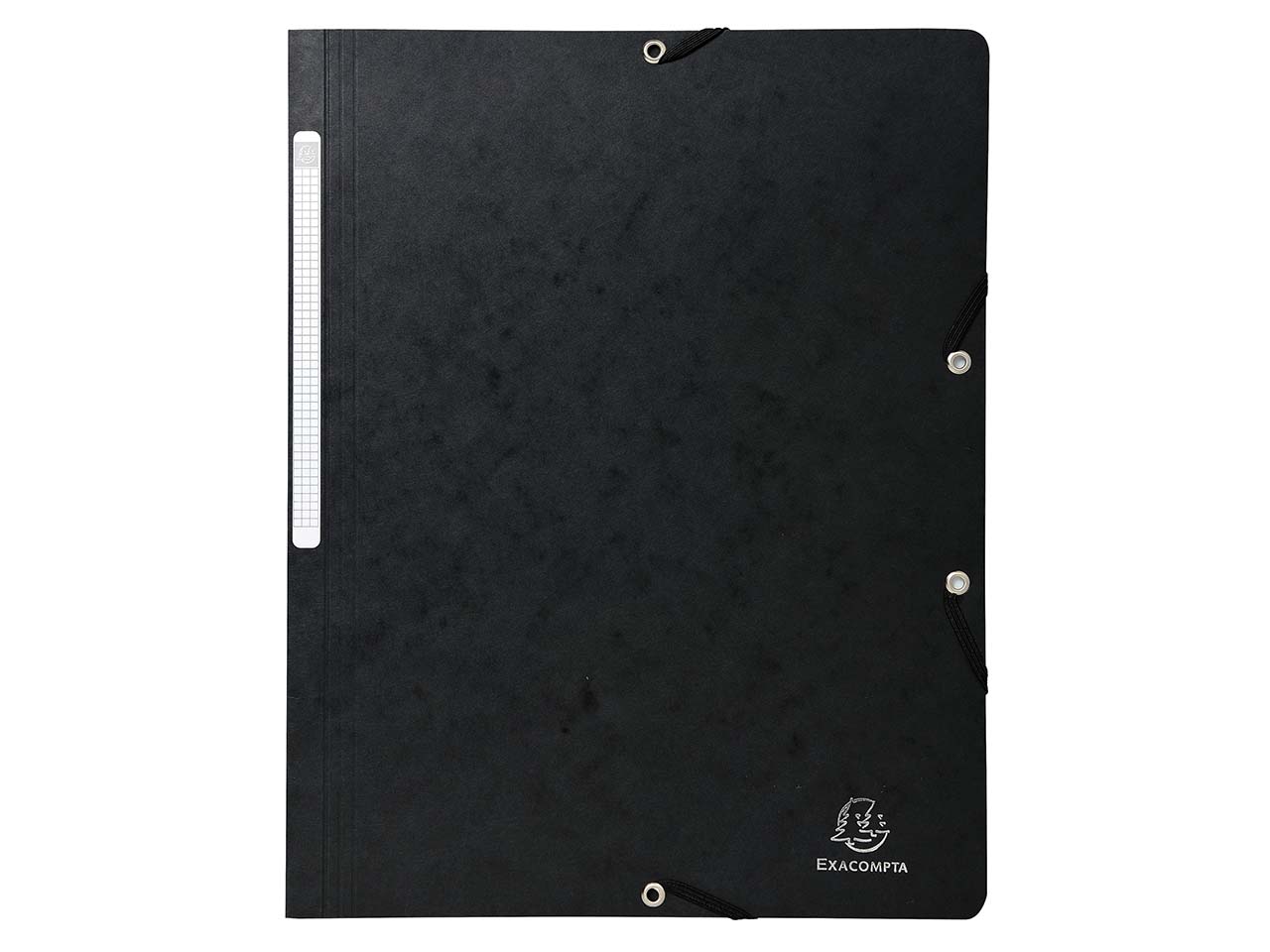 25 Exacompta Eckspannmappen, Colorspan-Karton, 400 g/m², DIN A4, Gummizug, schwarz