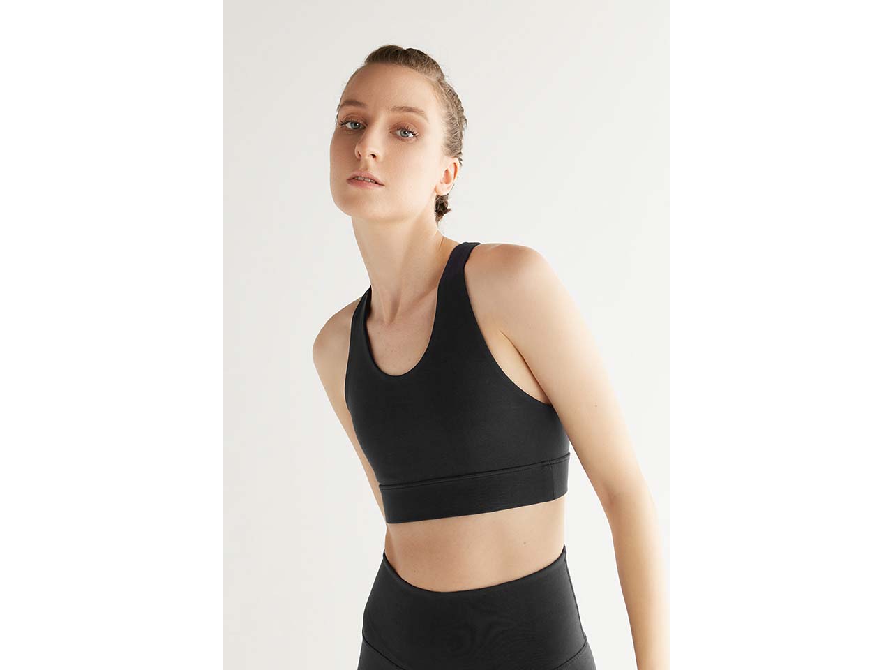 TRUE NORTH Bio-Damen-Yoga-Top, schwarz, Gr. S