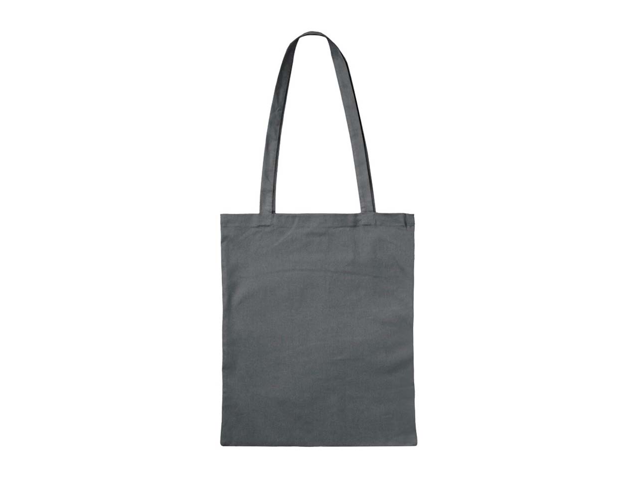 Baumwoll-Tragetaschen, dunkelgrau 38x42 cm mit zwei langen Henkeln
