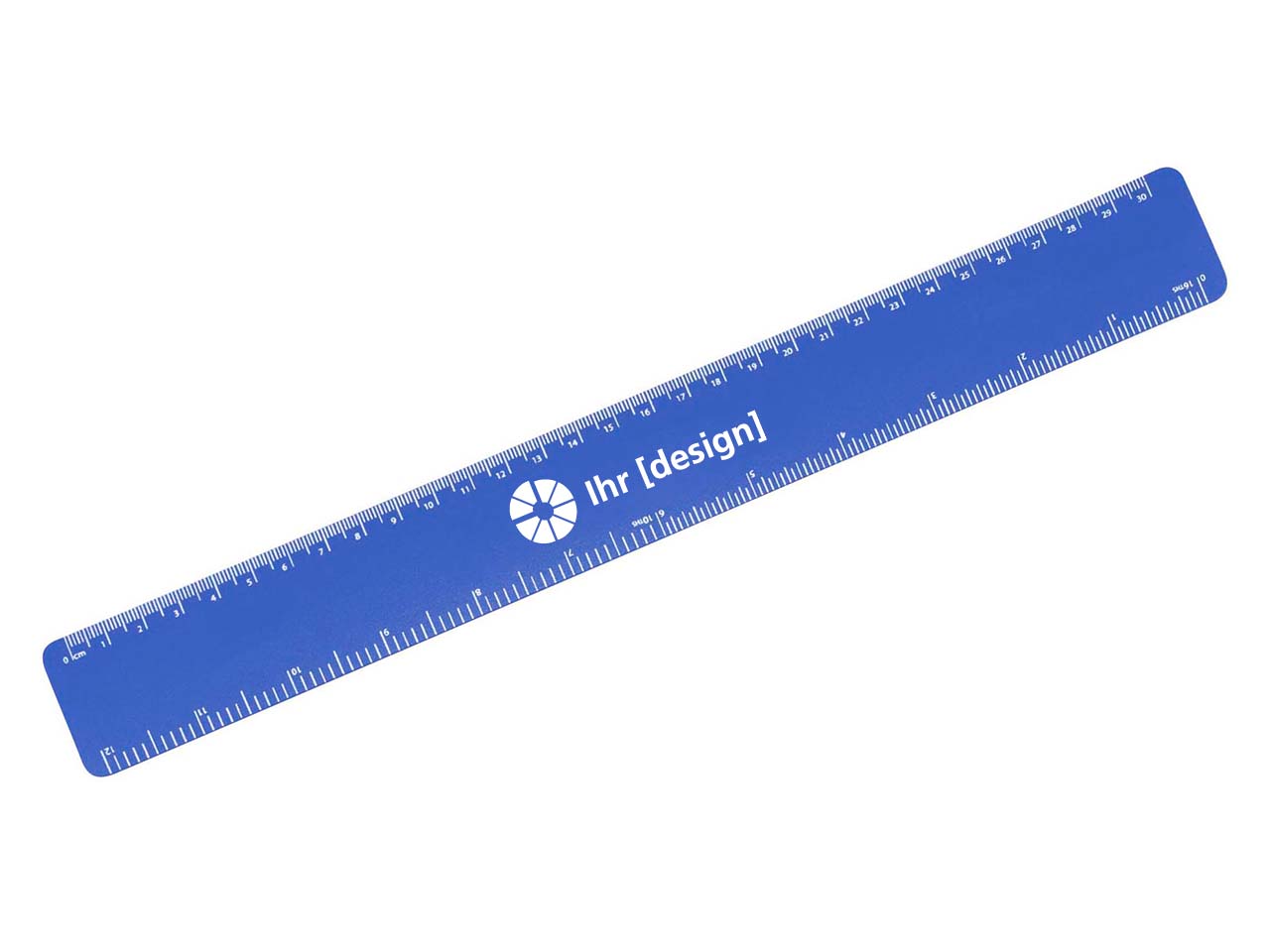 Lineal 'Flexi' 30 cm inkl. 1-farbigem Aufdruck, royalblau