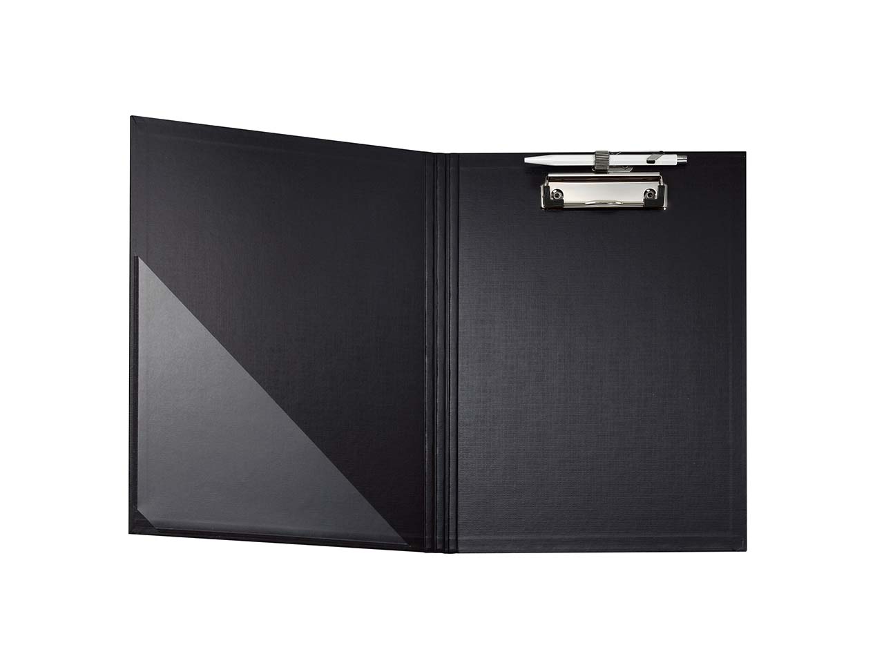 10 Exacompta Klemmbretter zum Aufklappen, DIN A4, mit Metallclip mit Stiftehalter, schwarz