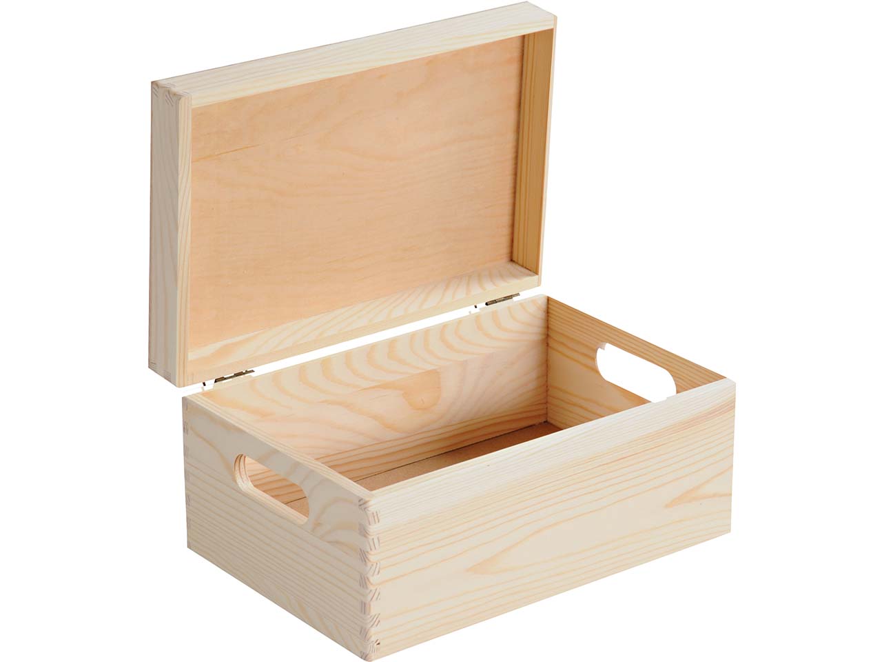 KESPER Aufbewahrungskiste aus Kiefernholz, mit Deckel und Griffen, 29 x 19 x 13,5 cm