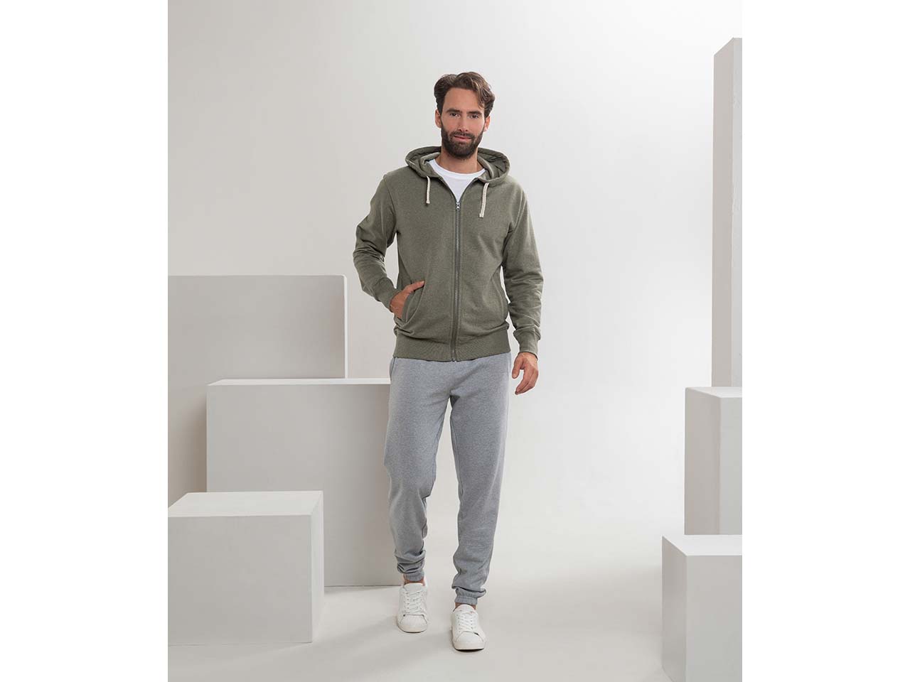 Living Crafts Bio-Herren-Jogginghose "Calvin" mit Schubtaschen grau, Gr. S