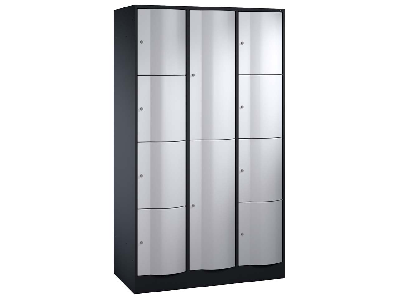 Kombi-Schließfachschrank an/si l+r, 4+2+4 Fächer