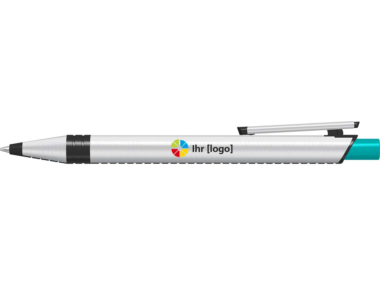 uma Kugelschreiber "recycelt PET PEN ALUMA" mit farbigem Drücker, petrol