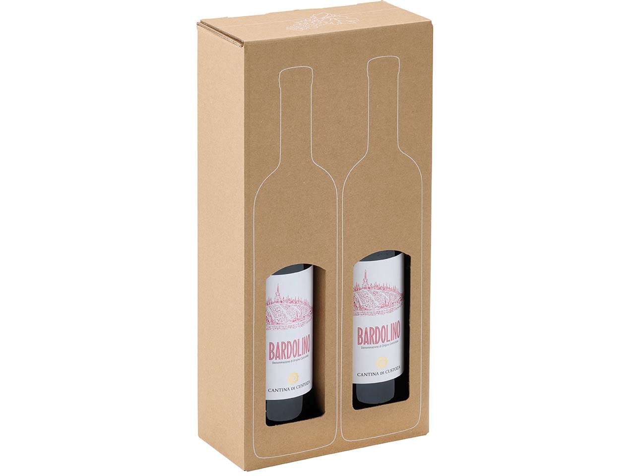 ColomPac Weinkarton mit Flexodruck für 2 Flaschen