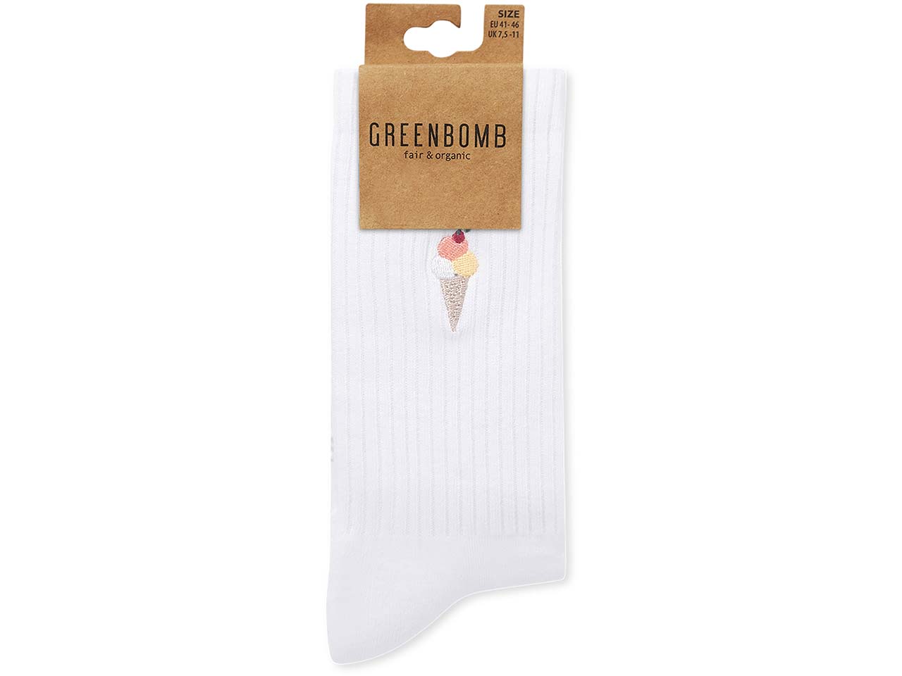 GREENBOMB Bio-Tennissocken "Ice Waffle", white, Gr. 36/40